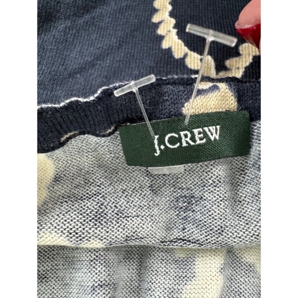 J.Crew Womens Navy & Beige Rope Print Halter Top With Deep V-Neckline - NWOT - Picture 9 of 16